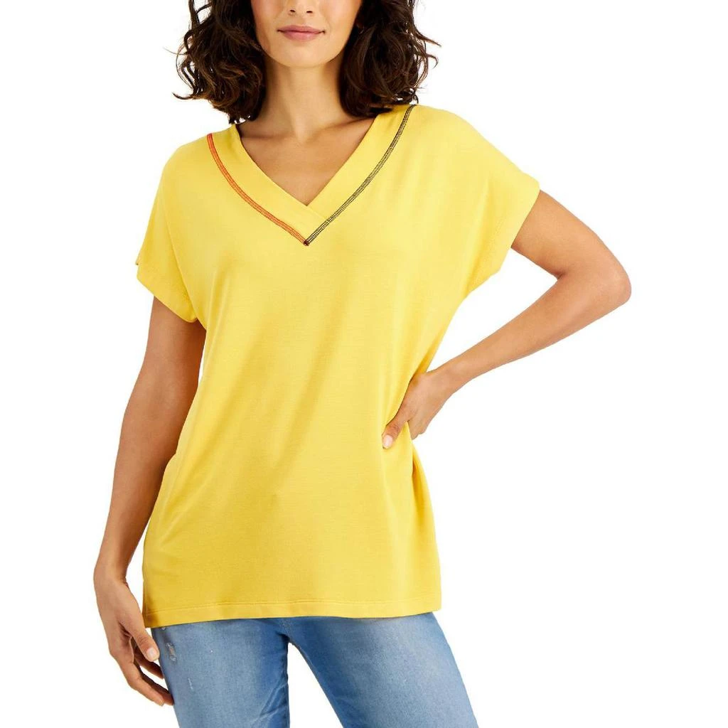 商品Tommy Hilfiger|Tommy Hilfiger Womens V-Neck Tunic T-Shirt,价格¥130,第1张图片