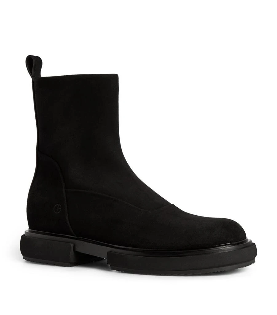 商品Giorgio Armani|Suede Logo Boots,价格¥9272,第3张图片详细描述