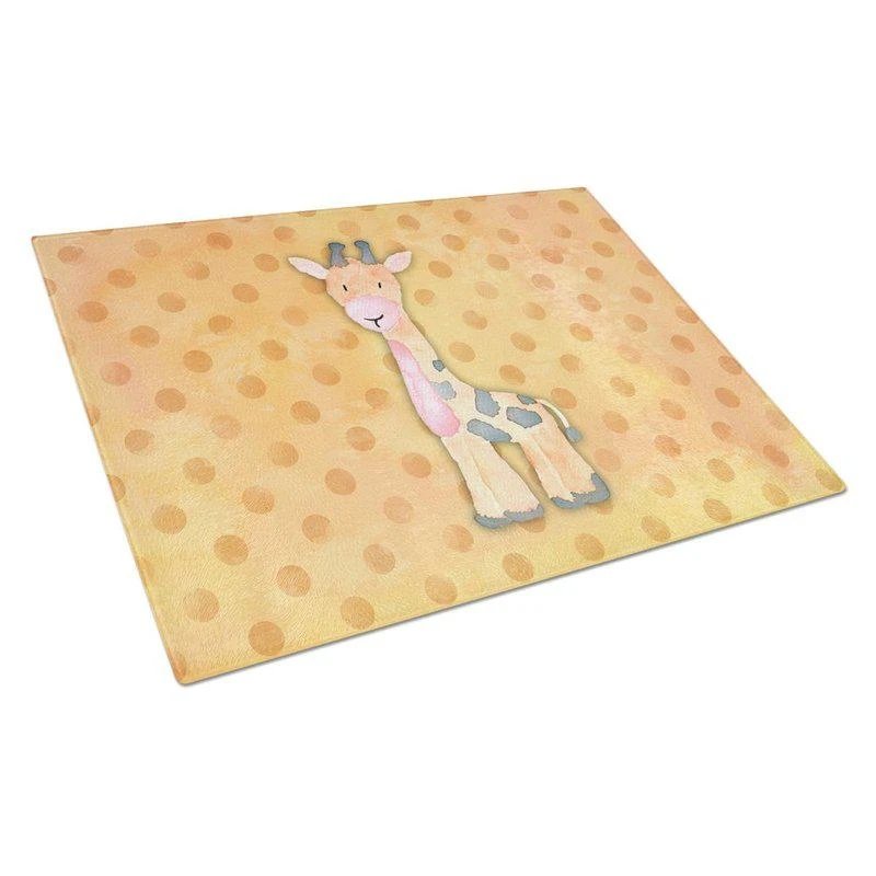 商品Caroline's Treasures|BB7373LCB Polkadot Griaffe Watercolor Glass Cutting Board L,价格¥258,第1张图片