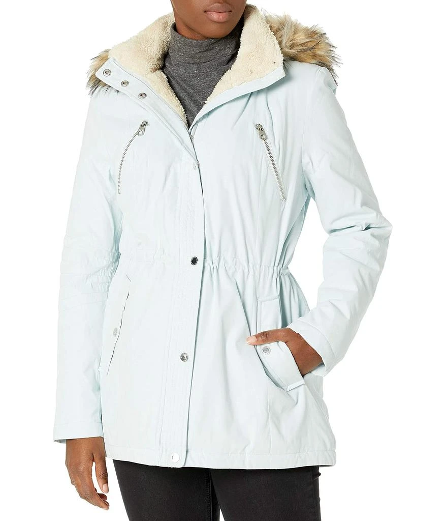 商品Nautica|Women's Microfiber Parka Anorak Jacket with Faux Fur Hooded Trim,价格¥908,第1张图片