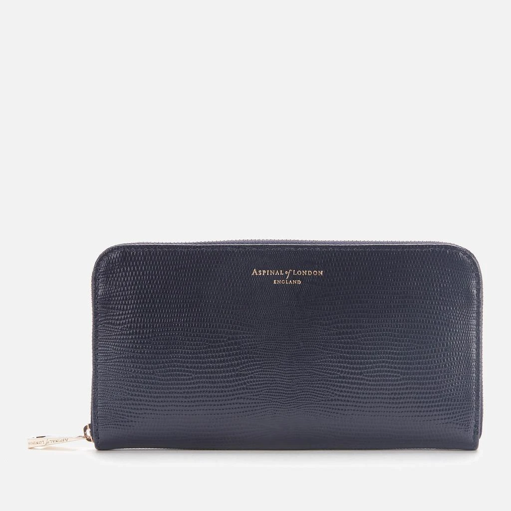 商品Aspinal of London|Aspinal of London Women's Continental Lizard Purse - Midnight Blue,价格¥698,第1张图片