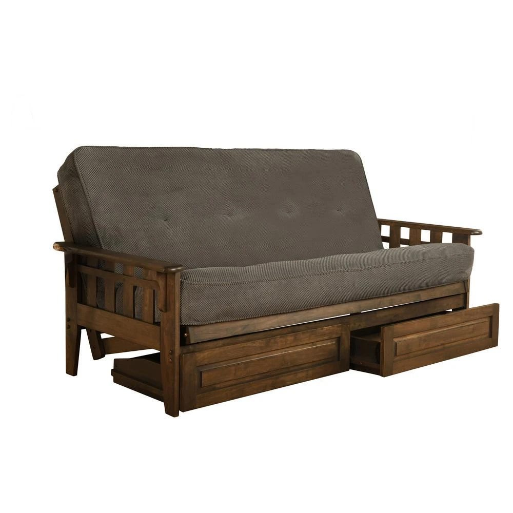 商品KODIAK|Tucson Frame-Rustic Walnut Finish-Marmont Thunder Mattress-Storage Drawers,价格¥8121,第1张图片详细描述