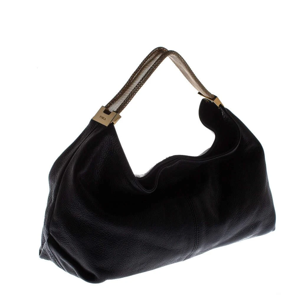商品[二手商品] Furla|Furla Black Leather Luna Hobo,价格¥890,第3张图片详细描述