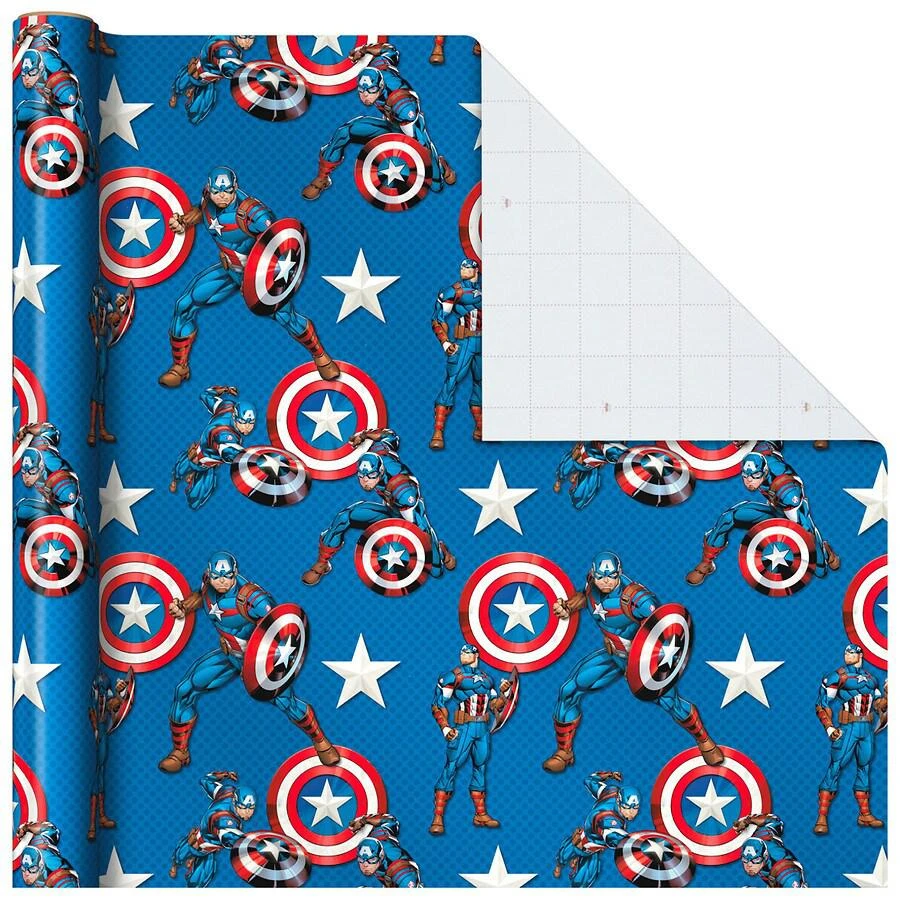 商品Hallmark|Avengers Wrapping Paper - Captain America, Iron Man, Black Widow, Thor, Hulk,价格¥127,第3张图片详细描述