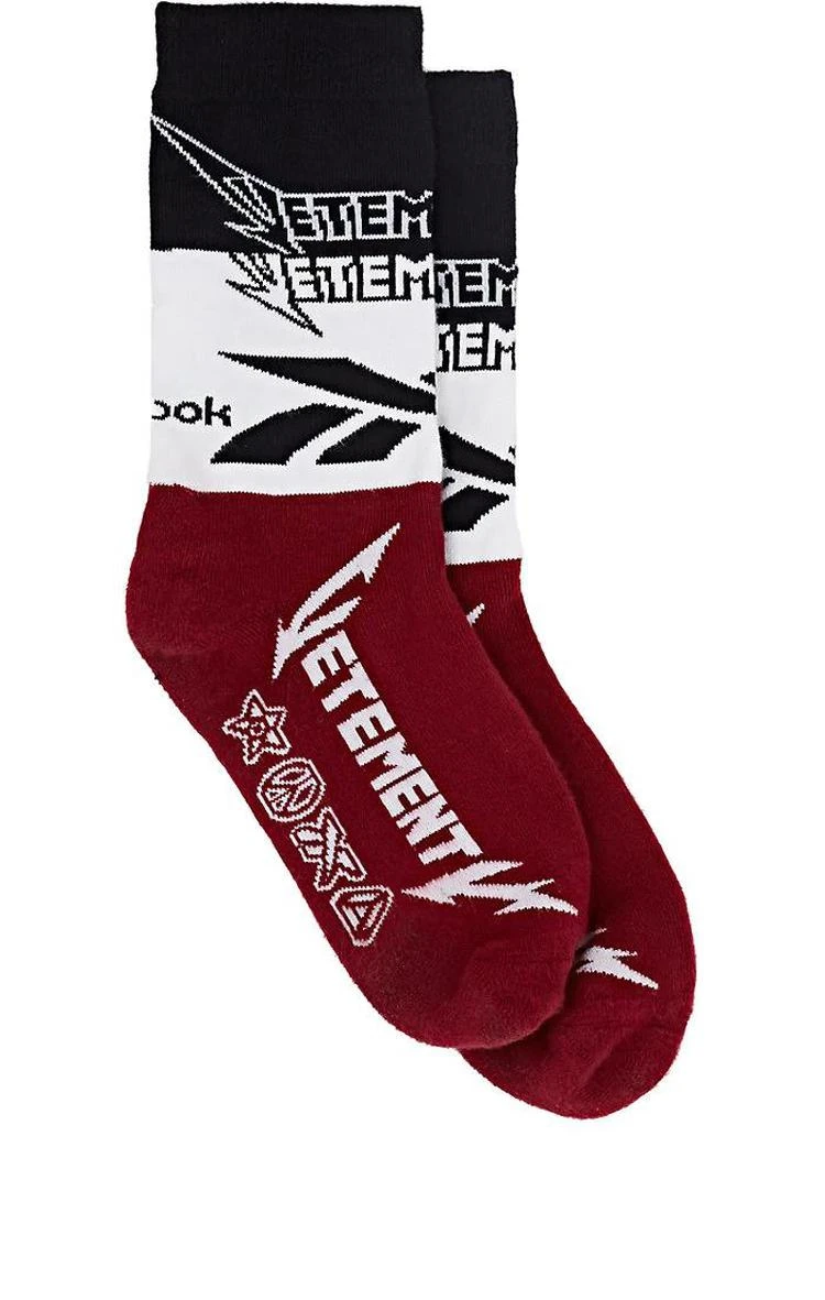 商品Vetements|Logo Colorblocked Cotton-Blend Mid-Calf Socks,价格¥511,第1张图片