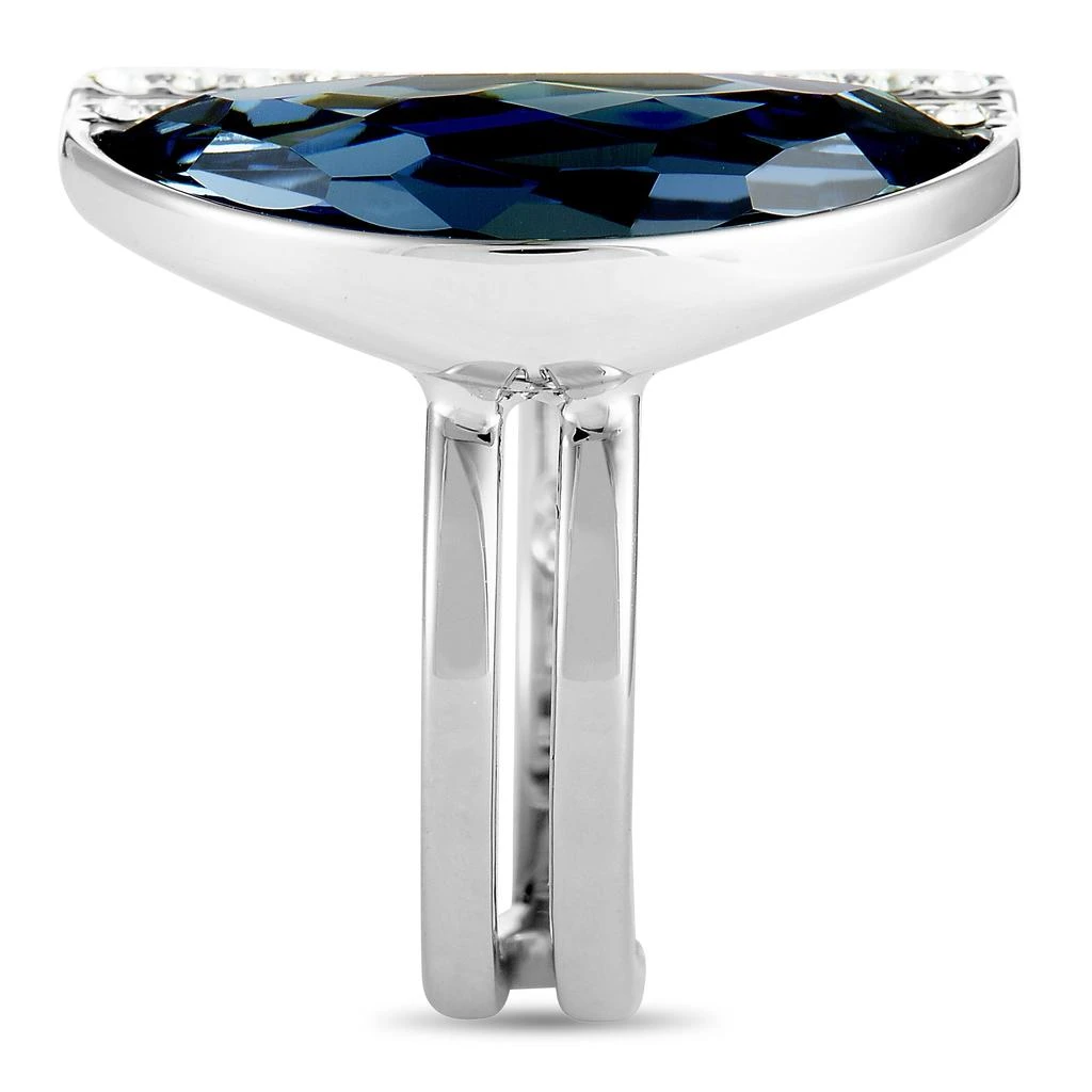 商品Swarovski|Swarovski Glow Rhodium-Plated White and Blue Crystal Semicircle Ring,价格¥591,第3张图片详细描述