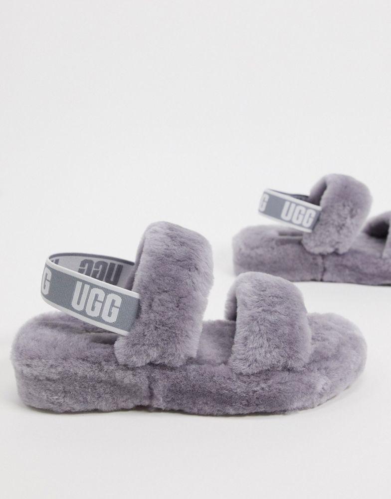 商品UGG|UGG Oh Yeah logo double strap sandals in soft amethyst,价格¥567,第1张图片