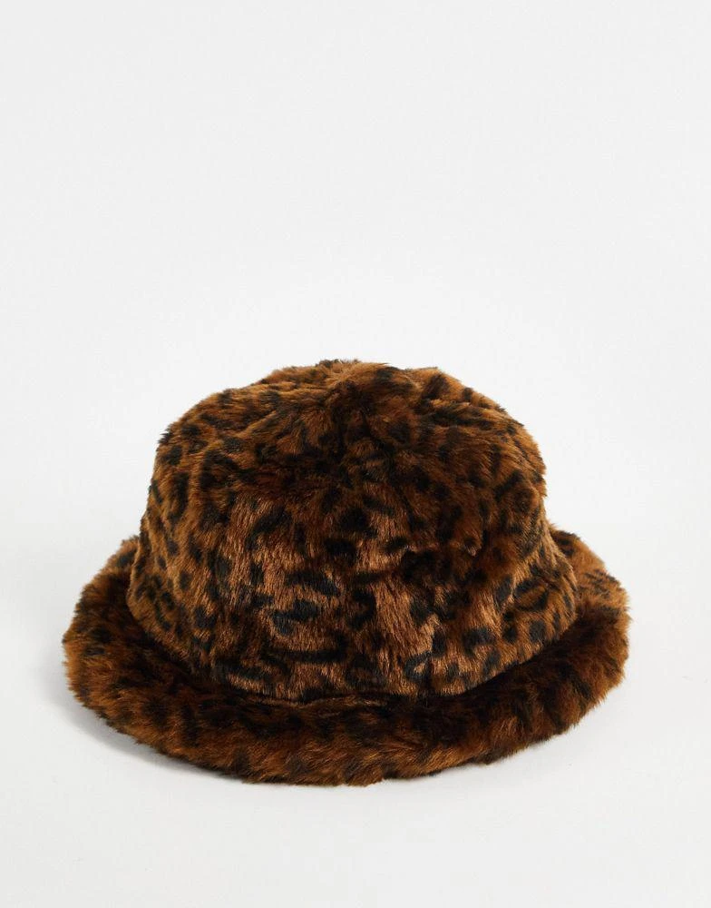 商品Kangol|Kangol faux fur casual bucket hat in leopard,价格¥610,第3张图片详细描述