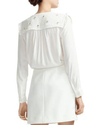 商品Maje|Cil Tie-Detail Blouse,价格¥657,第2张图片详细描述