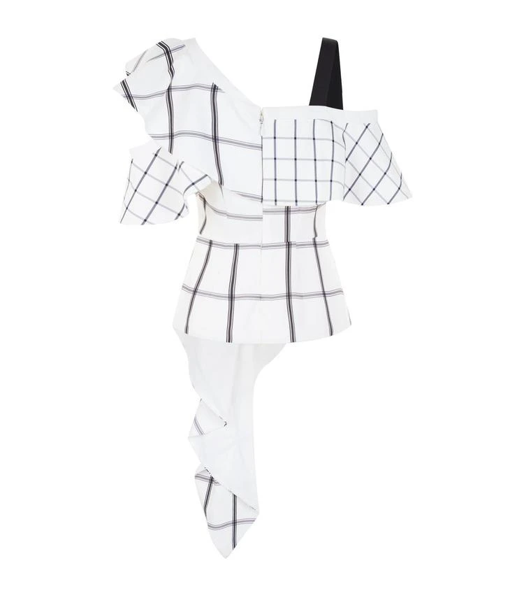 商品Self Portrait|Asymmetric Frill Check Top,价格¥2234,第2张图片详细描述