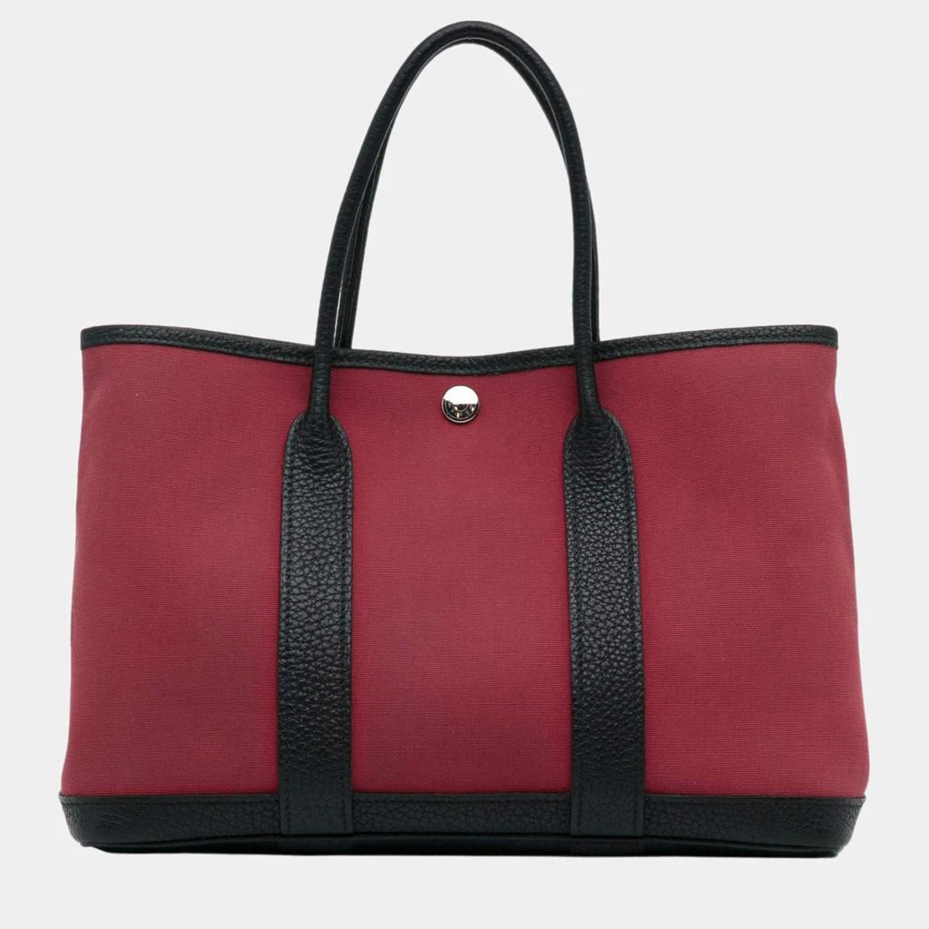 商品[二手商品] Hermes|Hermes Red Toile Garden Party 36,价格¥17362,第3张图片详细描述