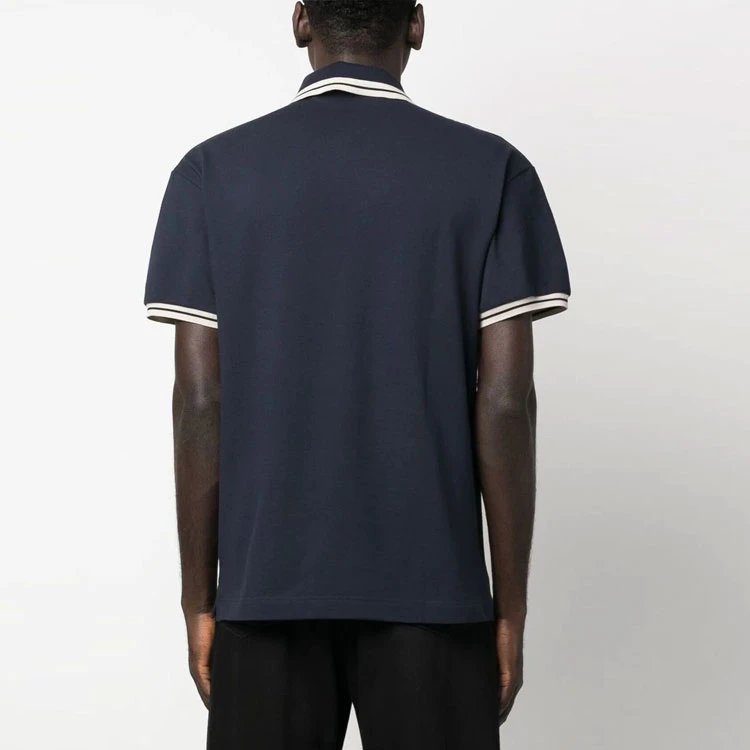 商品[国内直发] Palm Angels|FW22 Logo刺绣对比边饰短袖Polo衫 男款 蓝色,价格¥1840,第4张图片详细描述