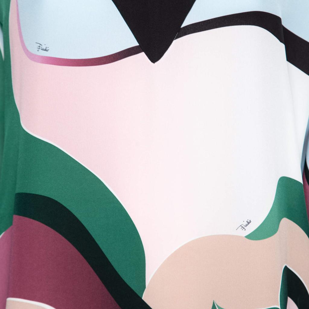 Emilio Pucci Multicolor Printed V-Neck Blouse M商品第3张图片规格展示