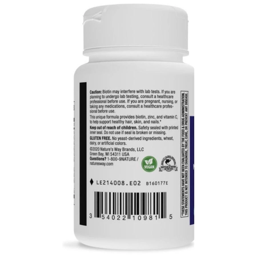 商品Nature's Way|Biotin Forte Tablets,价格¥74,第2张图片详细描述