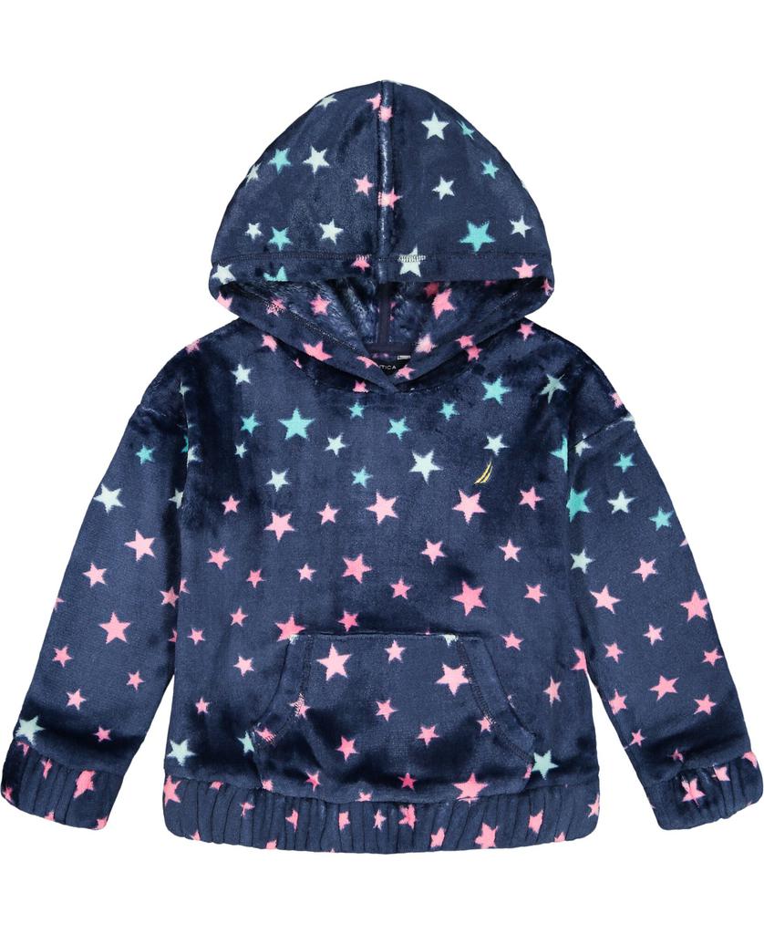 Nautica Little Girls' Cozy Star Pullover Hoodie (4-7)商品第1张图片规格展示