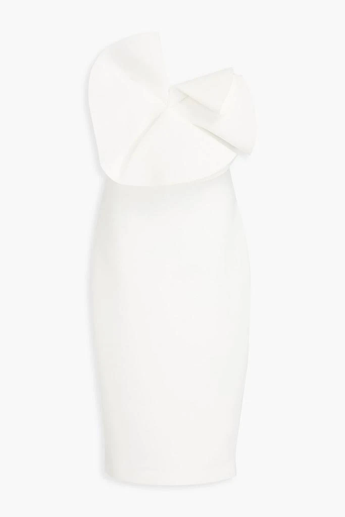 商品Badgley Mischka|Strapless bow-embellished scuba dress,价格¥660,第1张图片