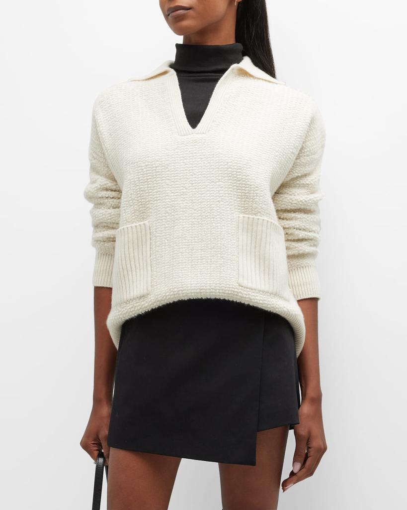 Denise Cashmere Open-Collar Pullover Sweater商品第1张图片规格展示