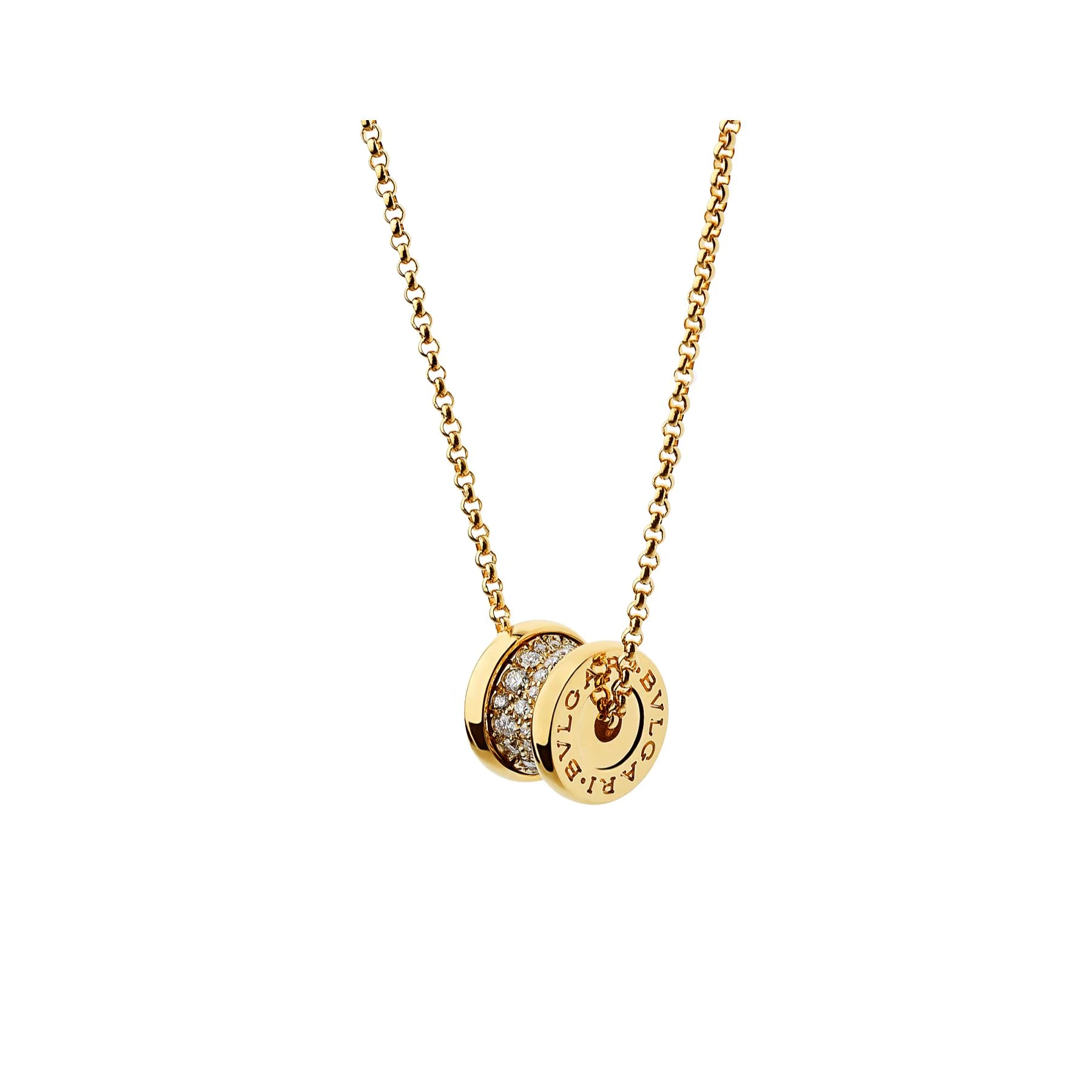 商品[国内直发] BVLGARI|宝格丽 B.ZERO1系列 NECKLACE 小蛮腰 满钻 18k金 项链 男女同款情侣款,价格¥23632,第1张图片