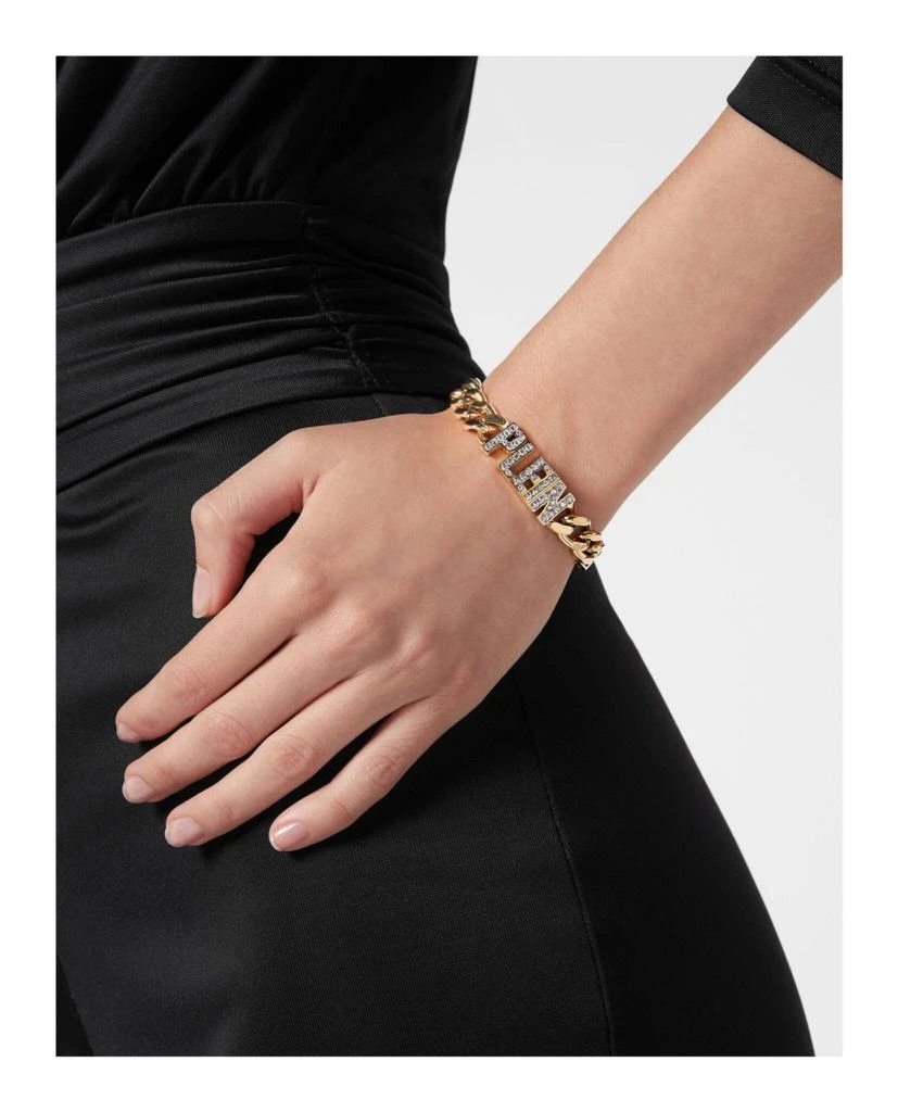 商品Philipp Plein|Lettering Crystal Cuban Links Bracelet,价格¥2216,第3张图片详细描述