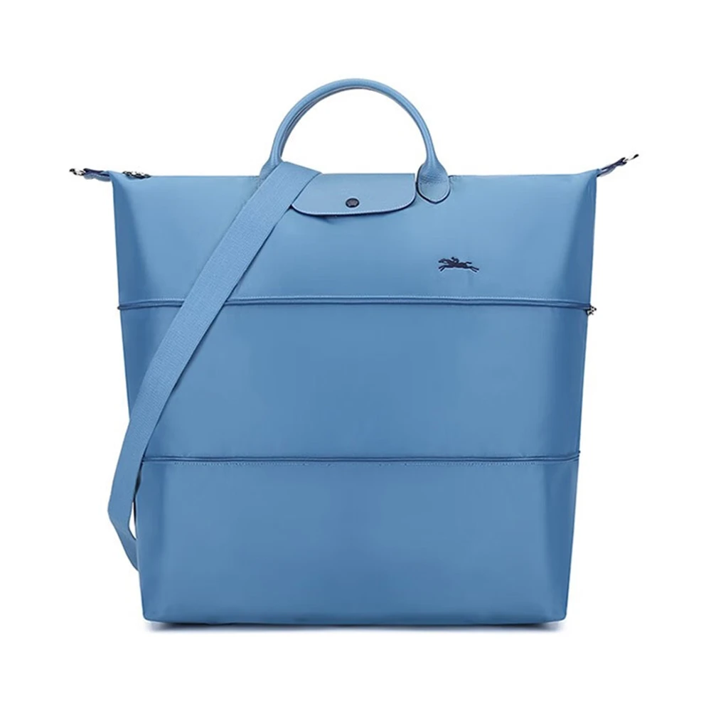 商品[国内直发] Longchamp|LONGCHAMP 女士雾霾蓝短柄可折叠手提单肩包旅行袋织物 1911619P58,价格¥1545,第1张图片