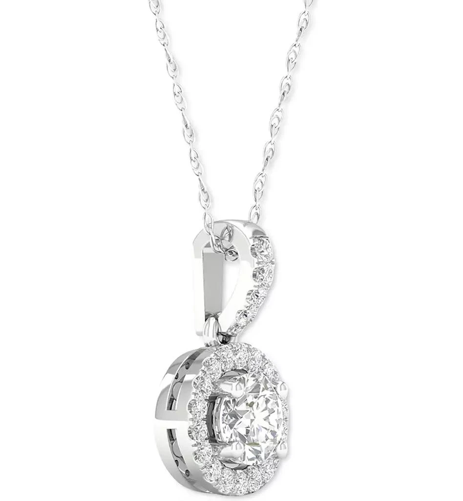 商品Macy's|2-Pc. Set Diamond Halo Pendant Necklace & Matching Stud Earrings (5/8 ct. t.w.) in 14k White Gold,价格¥19831,第5张图片详细描述