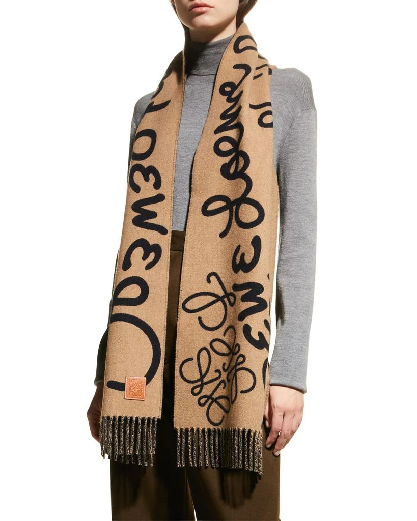 商品Loewe|Logo Reversible Cashmere-Blend Scarf,价格¥4274,第1张图片