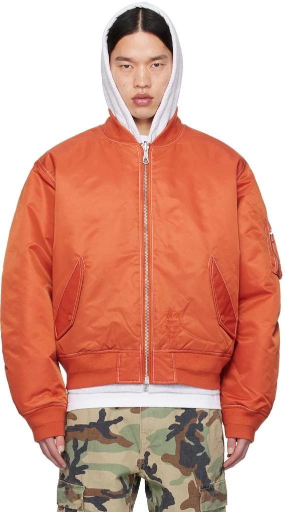 商品STUSSY|Orange & Black Built Reversible Bomber Jacket,价格¥1123,第1张图片