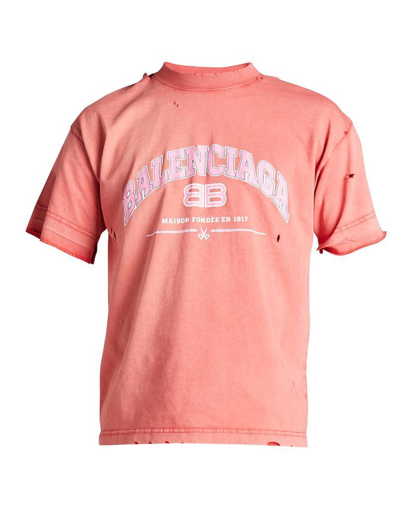 商品Balenciaga|Men's Logo Crew T-Shirt,价格¥4886,第4张图片详细描述