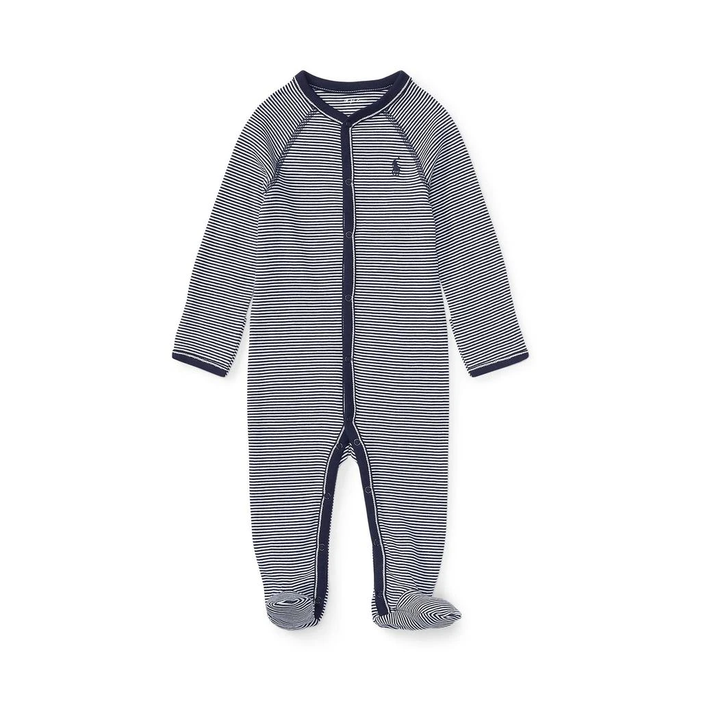 商品Ralph Lauren|Striped Cotton Jersey Coverall (Infant),价格¥207,第1张图片