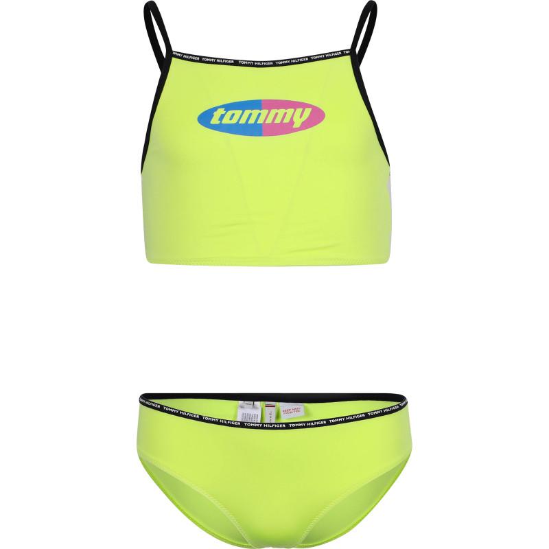Logo back straps detailing bikini in yellow商品第1张图片规格展示