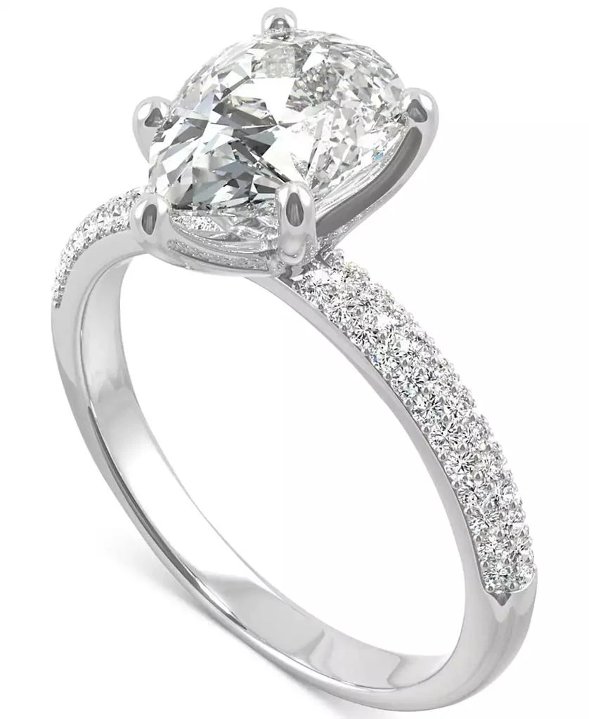 商品Charles & Colvard|Moissanite Pear Engagement Ring (2-3/8 ct. t.w. DEW) in 14k White Gold,价格¥9533,第3张图片详细描述