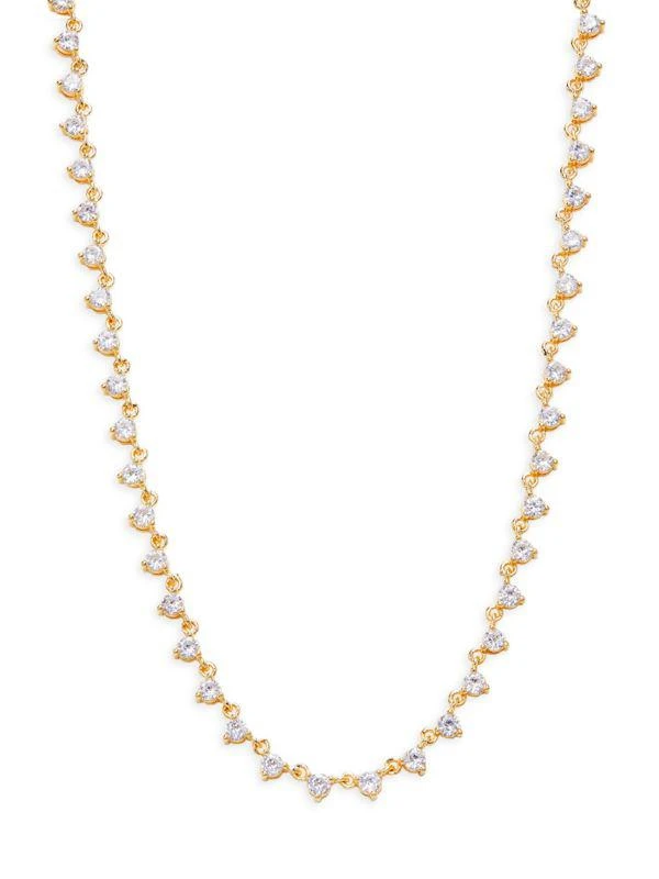 商品Sterling Forever|14K Yellow Goldplated Sterling Silver Cubic Zirconia Tennis Necklace,价格¥859,第1张图片