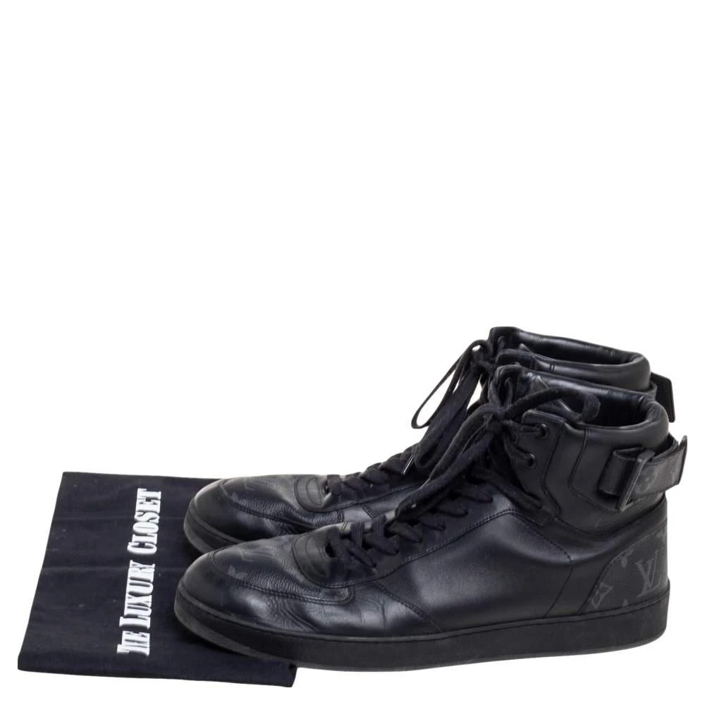 Louis Vuitton Black Monogram Canvas and Leather Rivoli Sneaker Boots Size 43.5 商品