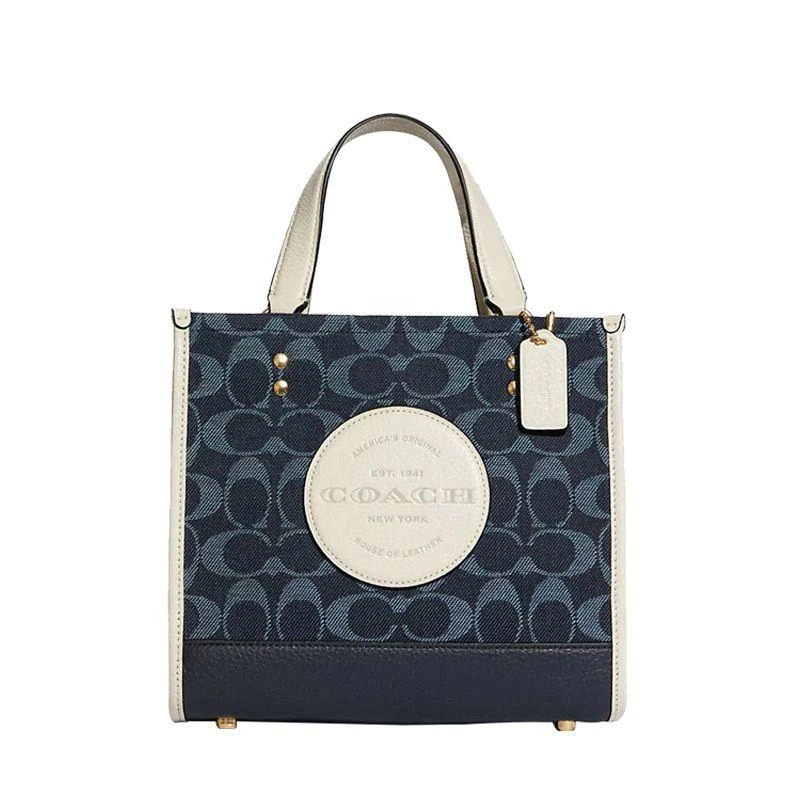 商品Coach|美国直邮COACH 蔻驰 Dempsey Tote 22 Chambray 香布蕾 女士托特包斜挎包 C8582,价格¥3488,第1张图片