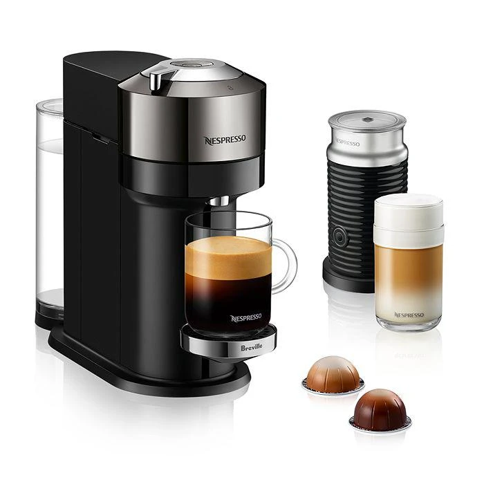 商品Nespresso|Vertuo Next Deluxe by Breville with Aeroccino Milk Frother, Dark Chrome,价格¥1358,第1张图片详细描述