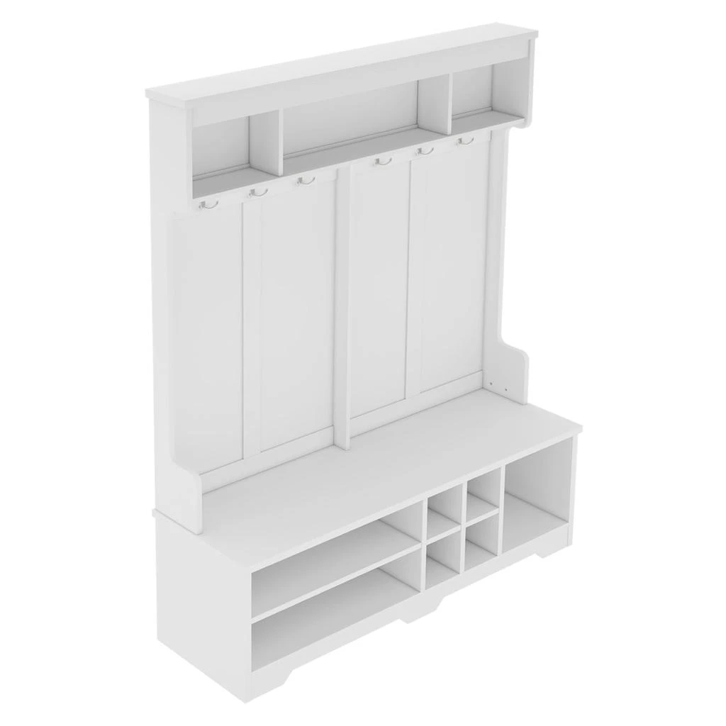 Streamdale Hall Tree Coat Rack Shoe Cubby Storage - White 商品
