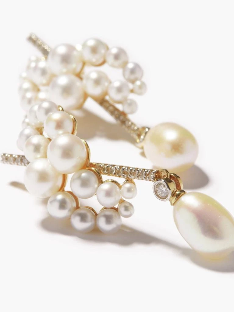 商品MATEO|Curve diamond, pearl & 14kt gold earrings,价格¥33681,第5张图片详细描述
