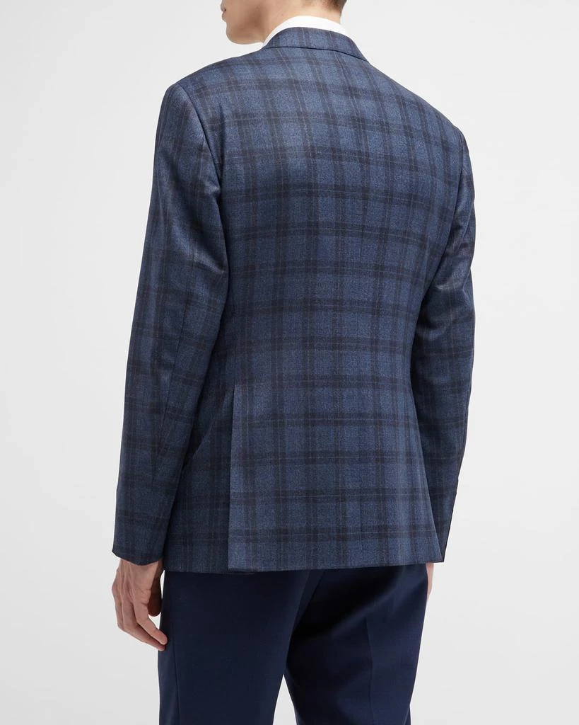 商品Giorgio Armani|Men's Wool-Cashmere Plaid Sport Coat,价格¥9442,第4张图片详细描述