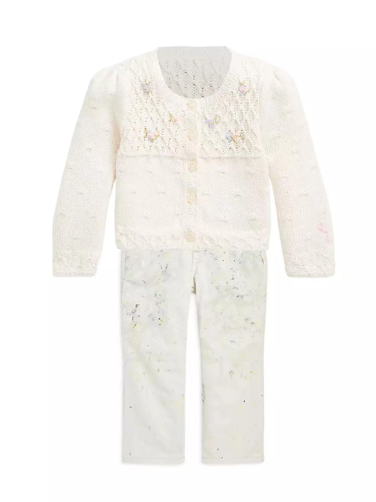 商品Ralph Lauren|Baby Girl's Floral Embroidery Cardigan,价格¥494,第2张图片详细描述