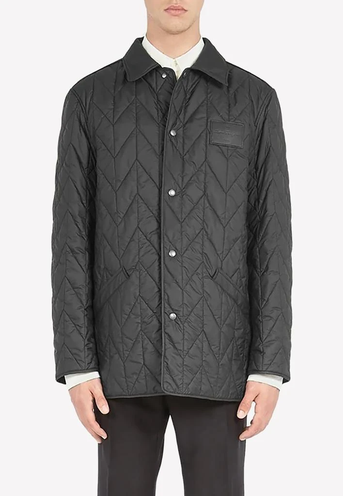 商品Salvatore Ferragamo|Logo-Patch Quilted Jacket,价格¥8509,第1张图片