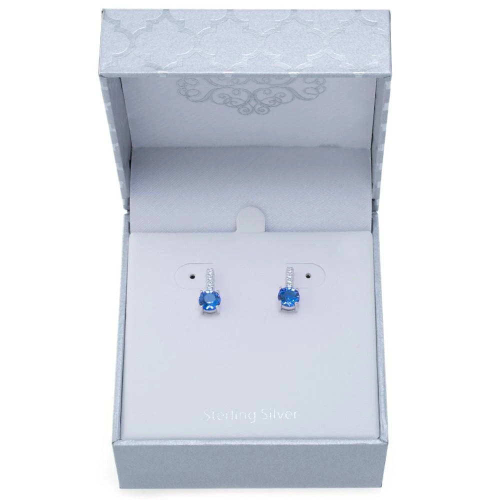 商品Giani Bernini|Fine Crystal with Cubic Zirconia Bar Drop Earring in Sterling Silver (Available in Clear, Blue, Light Blue and Red),价格¥198,第4张图片详细描述