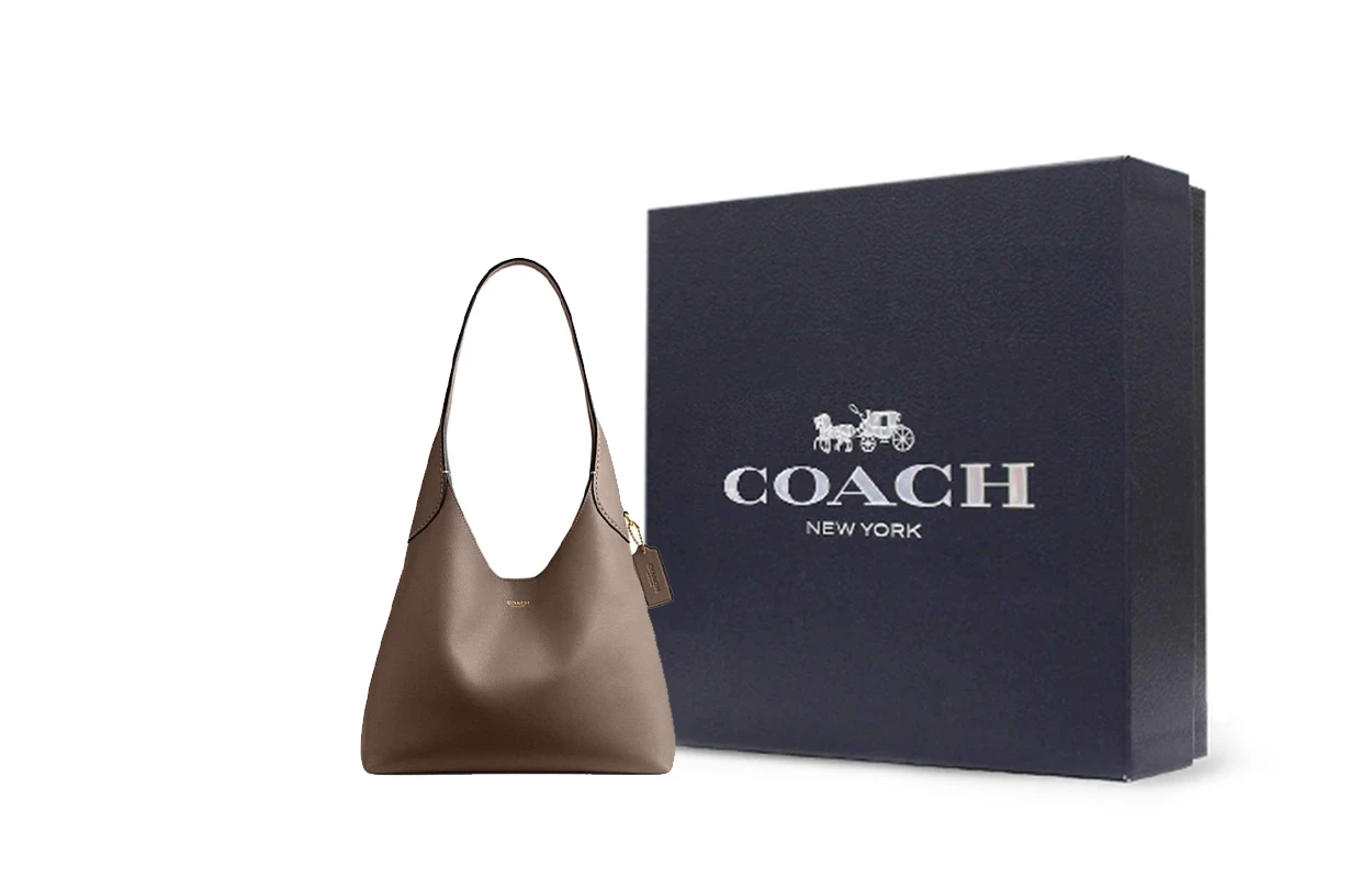 商品[国内直发] Coach|蔻驰 Brooklyn 28 品牌徽标磁性开合 天然颗粒纹皮革 手提单肩包 大号 女款 深石灰色,价格¥2612,第7张��图片详细描述