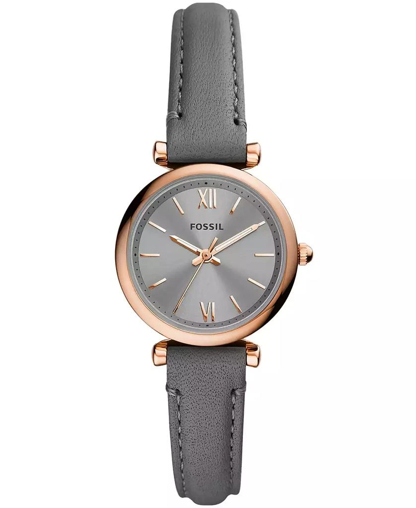 商品Fossil|Women's Carlie Mini Gold-Tone Brown Leather Strap Watch 28mm,价格¥561,第1张图片