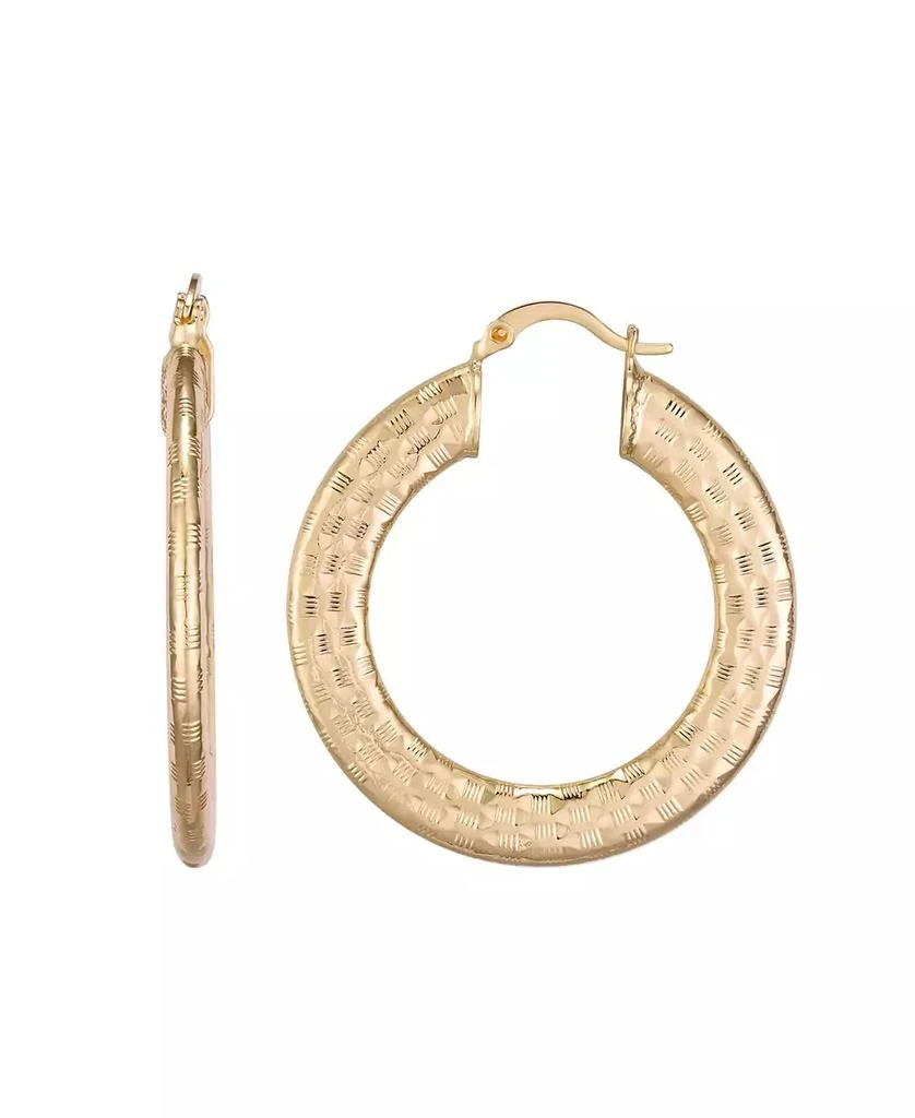 商品Macy's|Gold-Plated Flat Hoop Earrings,价格¥85,第1张图片