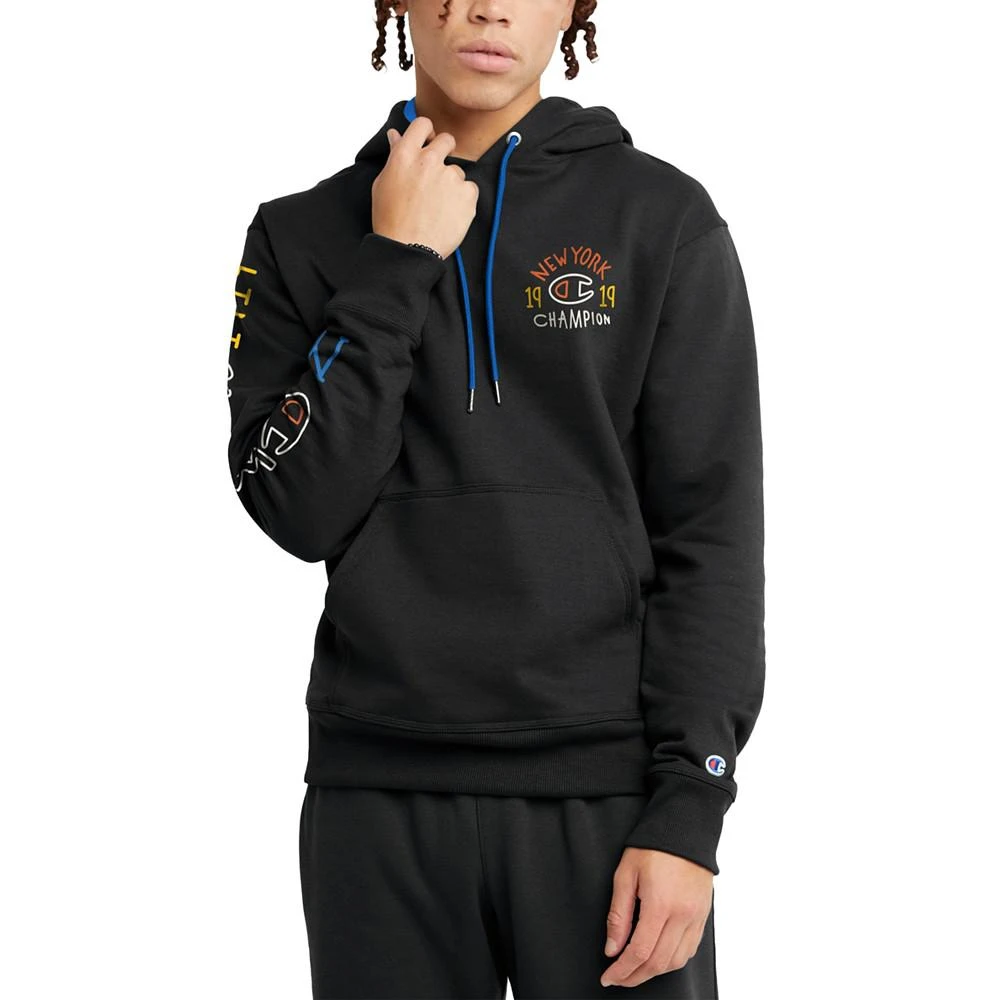 商品CHAMPION|Men's Powerblend Standard-Fit Logo-Print Fleece Hoodie,价格¥170,第1张图片