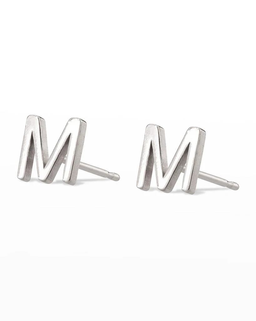 商品Maya Brenner Designs|White Gold Mini Initial Earring,价格¥888,第1张图片