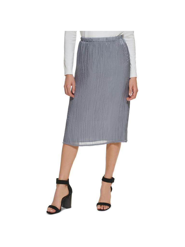 Womens Crinkle Midi Pleated Skirt商品第1张图片规格展示