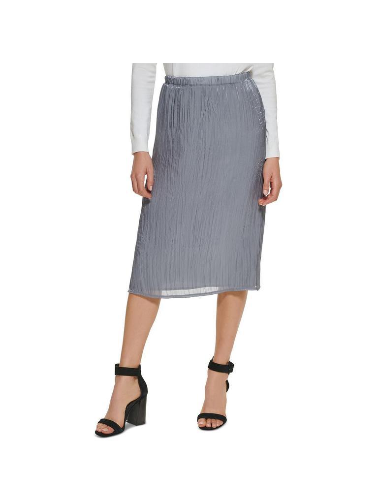 商品Calvin Klein|Womens Crinkle Midi Pleated Skirt,价格¥235-¥394,第1张图片