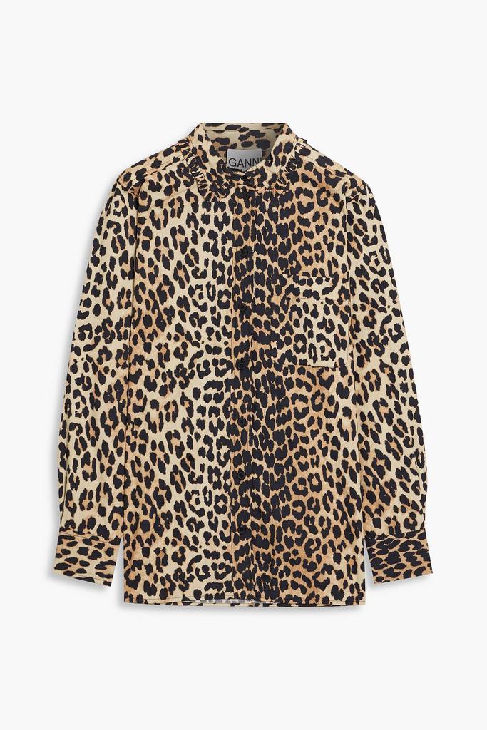 Leopard-print organic cotton-poplin shirt商品第1张图片规格展示