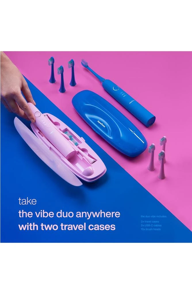 商品AquaSonic|Vibe Duo Ultra Whitening Wireless Charging Electric Toothbrushes Set,价格¥457,第3张图片详细描述